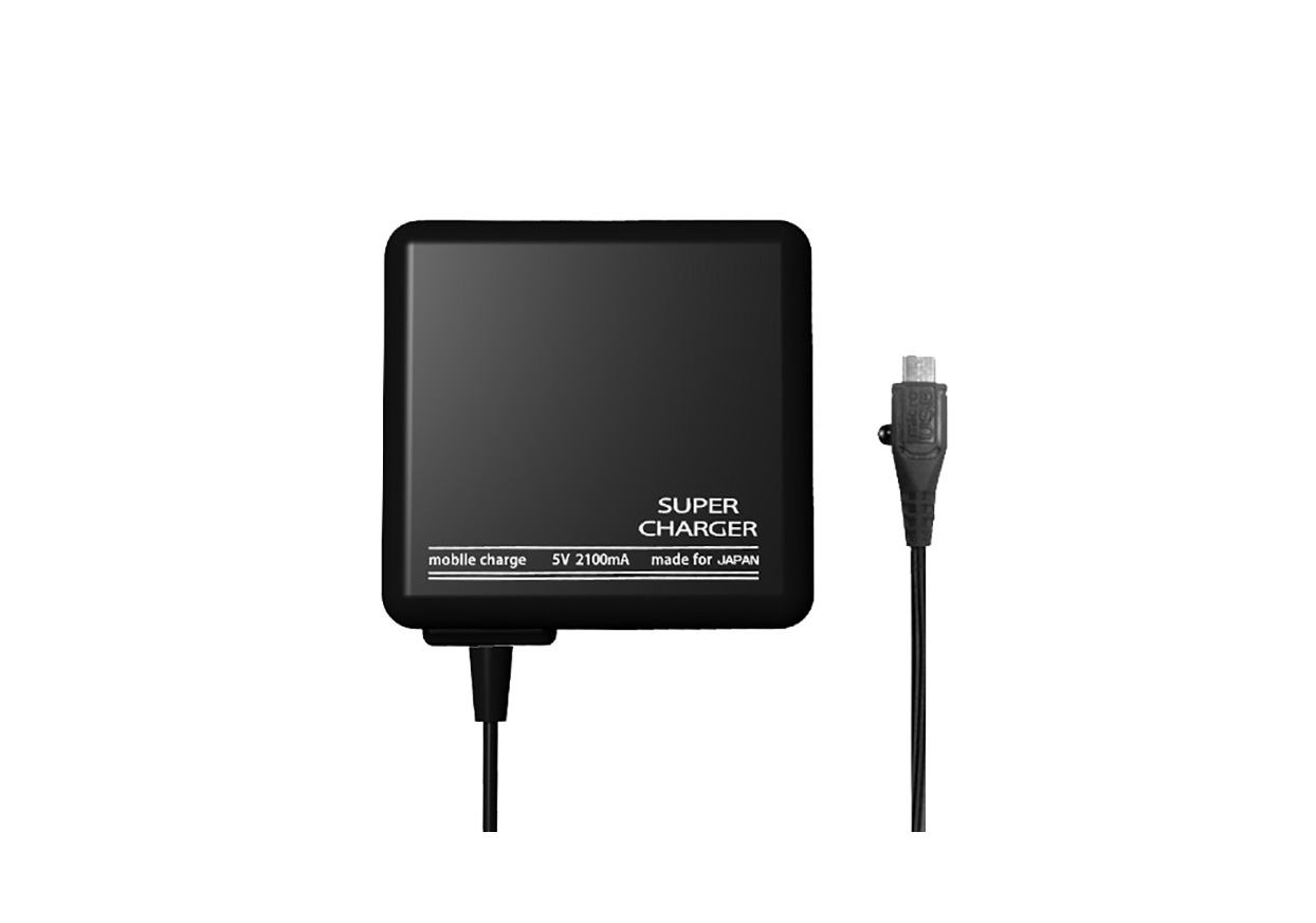 AC充電器ストレート2.1A microUSB BK – kashimura