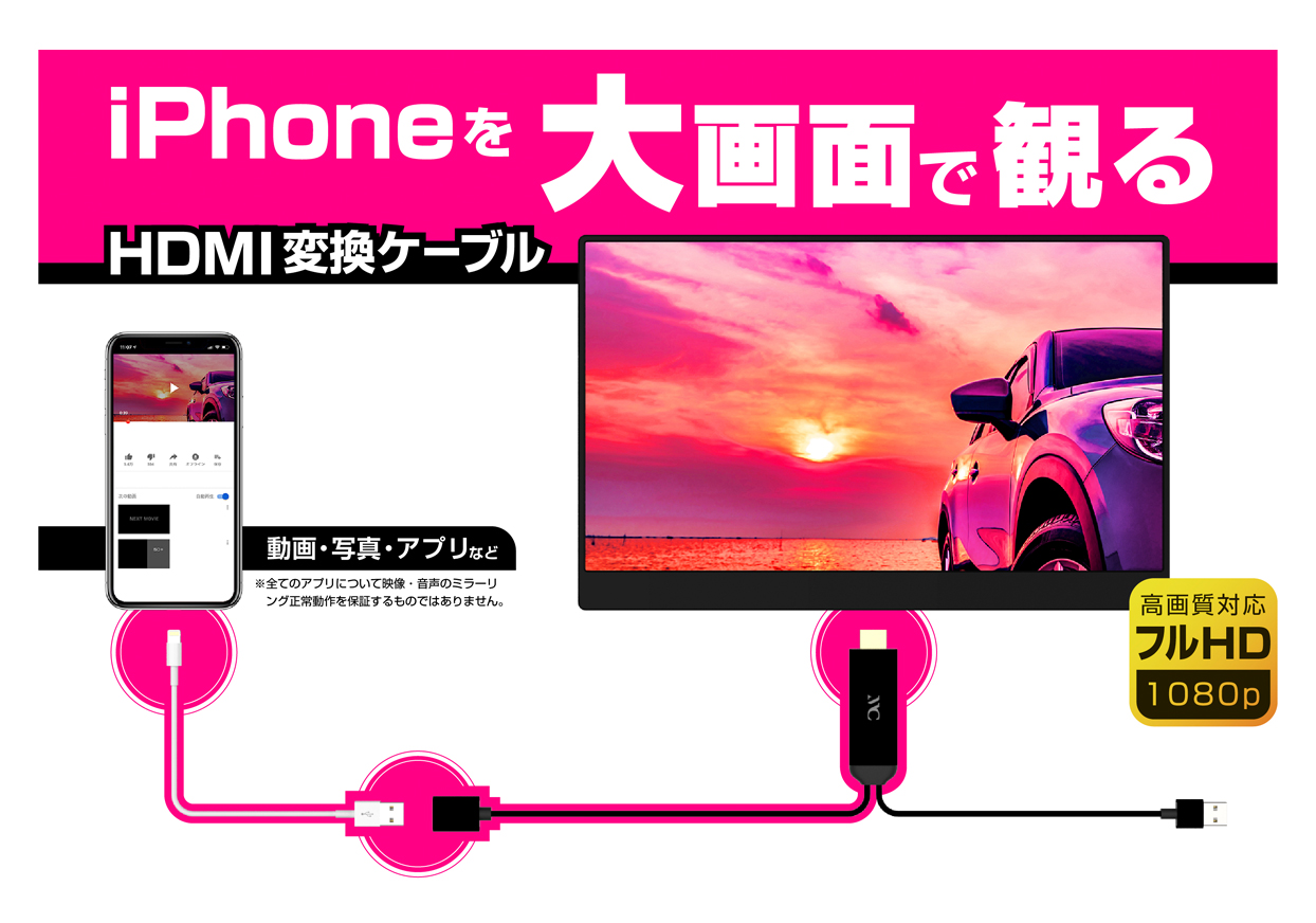 Hdmi変換ケーブル Iphone専用 Kashimura