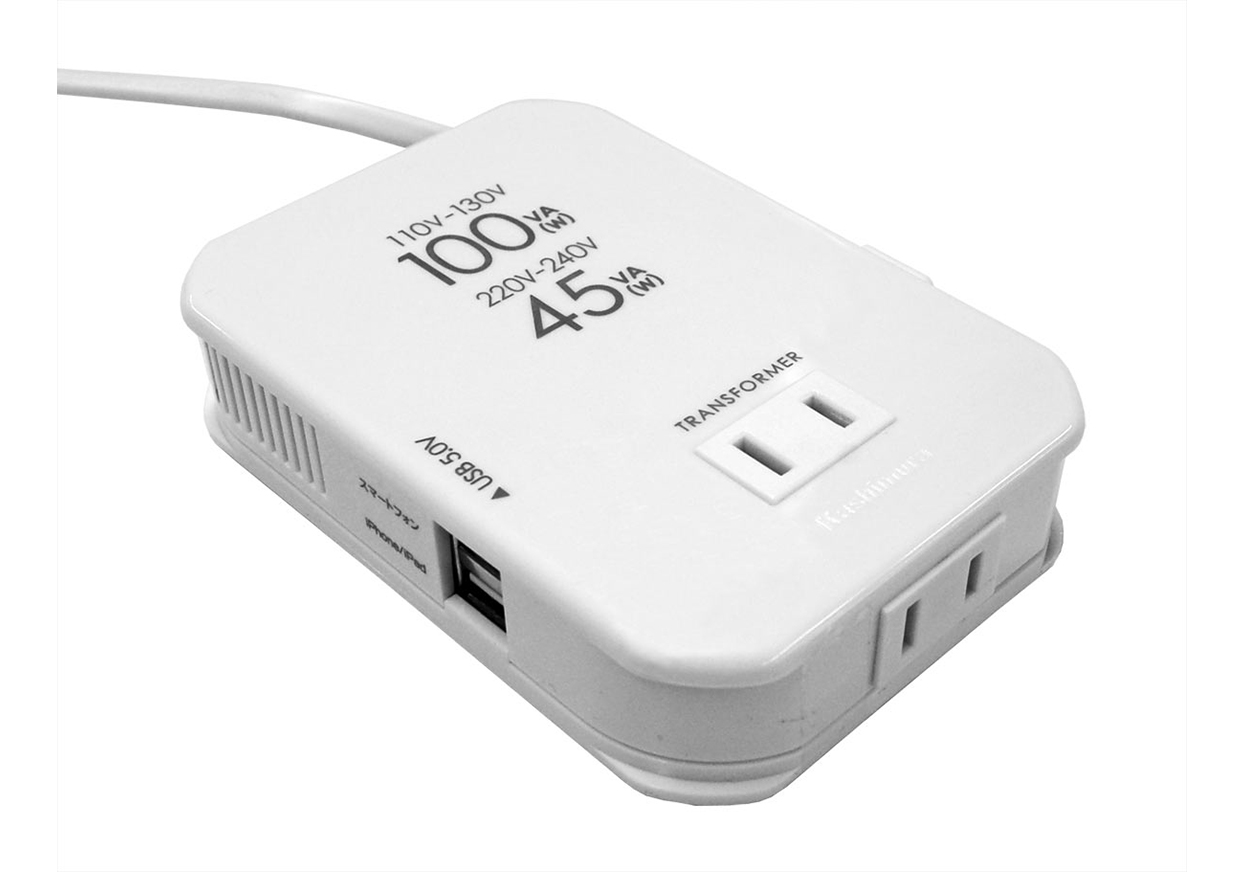 海外旅行用2口変圧器 100VA/45VA 2USB2.1A – kashimura